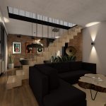 Projekt mieszkania w stylu loft.
