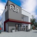 Projekt elewacji budynku firmowego