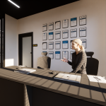 Projekty wnętrz w budynku firmowym