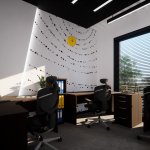 Projekt pomieszczenia biurowego w budynku firmowym
