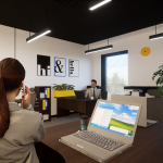 Projekt pomieszczenia biurowego w budynku firmowym