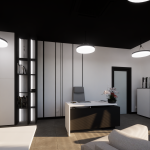 Projekt pomieszczenia biurowego w budynku firmowym