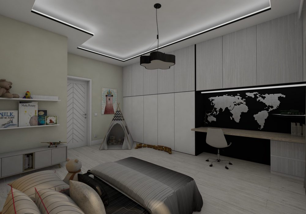 Projekt pokoju dziecięcego.