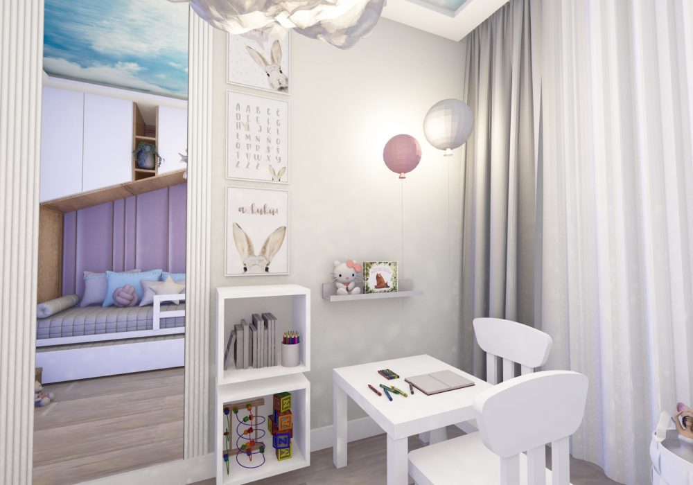 Niewielki pokój dla małej dziewczynki.