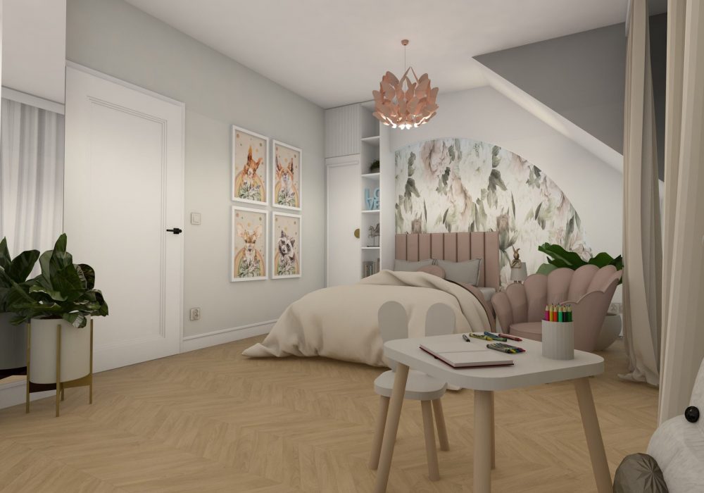 Pokój dziecięcy na poddaszu